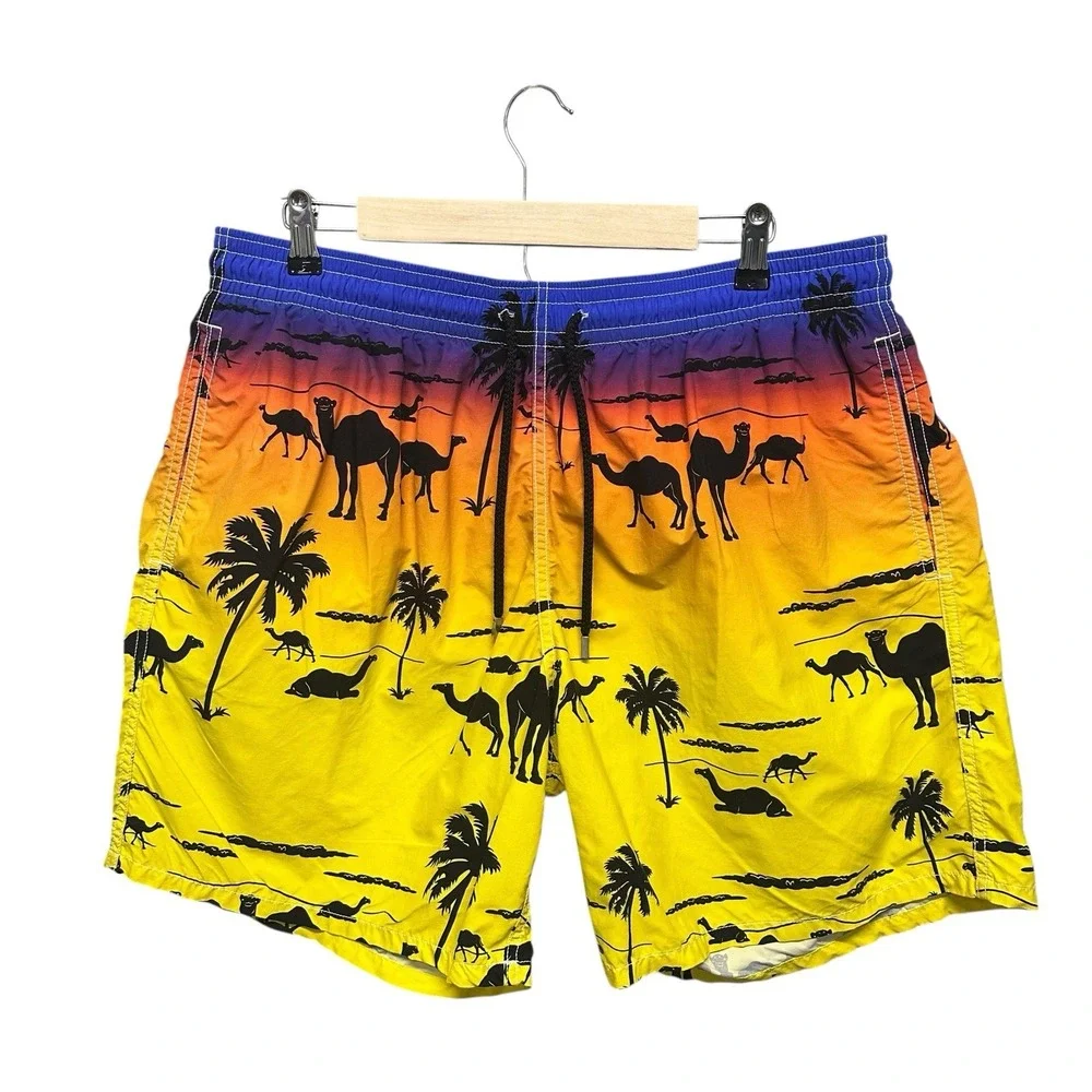 Vilebrequin Mens Swimming Shorts Size XXXL 3XL Camel Trunks Drawstring Pockets